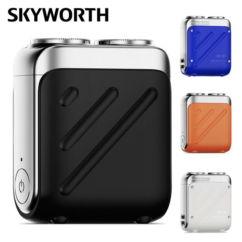 Skyworth Traveller Mini Electric Beard Shaver, Waterproof & Comfortable Double-Ring Magnetic Cutter, One-Button Long Lasting for Travel & Daily Use, 2025 New Beard Shaver Fathersdaygift Shaving Products