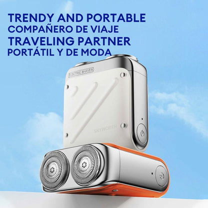 Skyworth Traveller Mini Electric Beard Shaver, Waterproof & Comfortable Double-Ring Magnetic Cutter, One-Button Long Lasting for Travel & Daily Use, 2025 New Beard Shaver Fathersdaygift Shaving Products