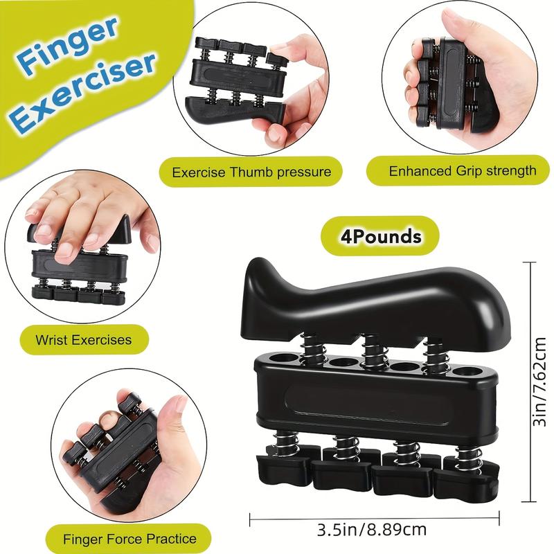 Grip Strength Trainer with Finger Exerciser, Hand Grip Strengthener, Finger Stretcher,Grip Ring & Stress Relief Ball for Muscle Building and Injury Recover Hand Extension Exerciser Outdoorfun