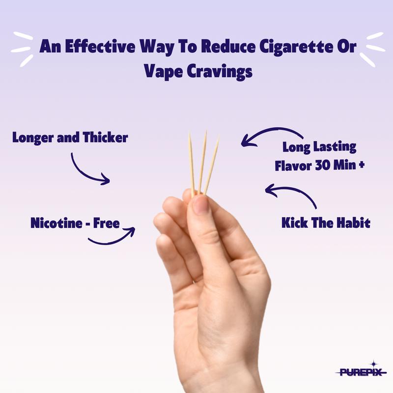 Purepix Quitpix to Help Quit Smoking Extra Thick Boosting Flavored Toothpicks with Lobelia - Oral Fixation - Nicotine Free - Kosher Made in USA