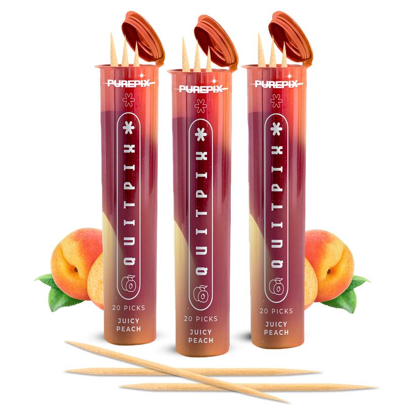 Purepix Quitpix to Help Quit Smoking Extra Thick Boosting Flavored Toothpicks with Lobelia - Oral Fixation - Nicotine Free - Kosher Made in USA