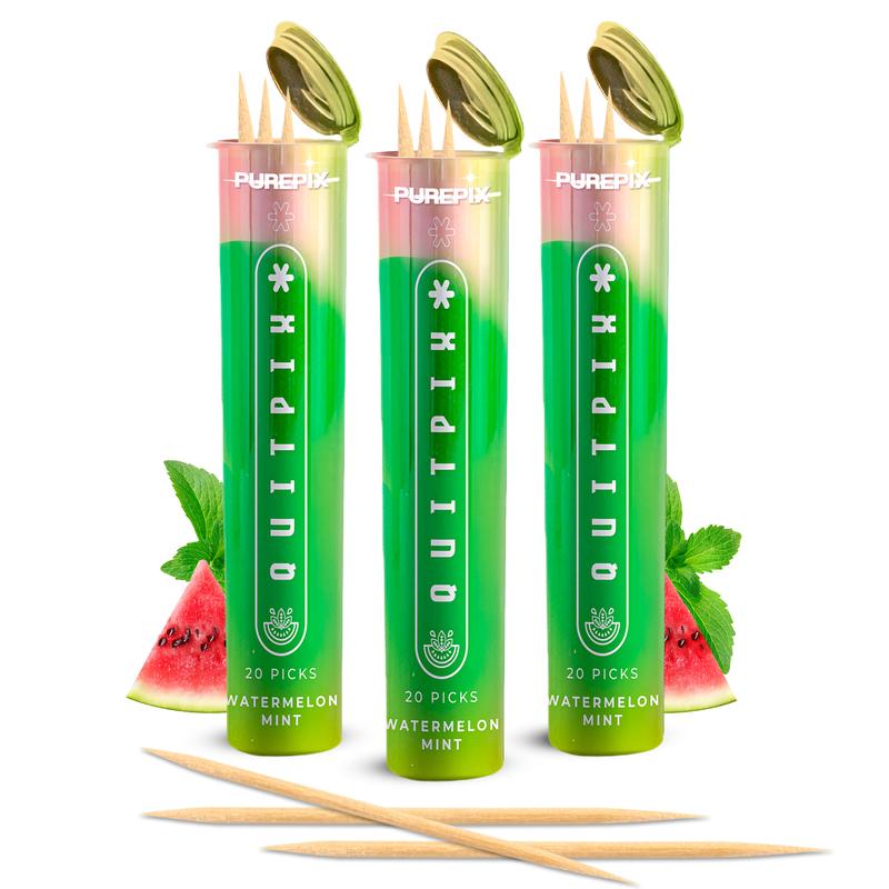 Purepix Quitpix to Help Quit Smoking Extra Thick Boosting Flavored Toothpicks with Lobelia - Oral Fixation - Nicotine Free - Kosher Made in USA