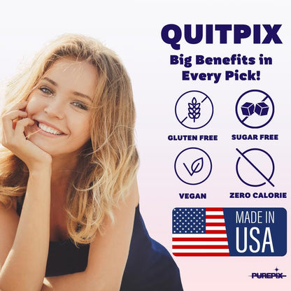 Purepix Quitpix to Help Quit Smoking Extra Thick Boosting Flavored Toothpicks with Lobelia - Oral Fixation - Nicotine Free - Kosher Made in USA